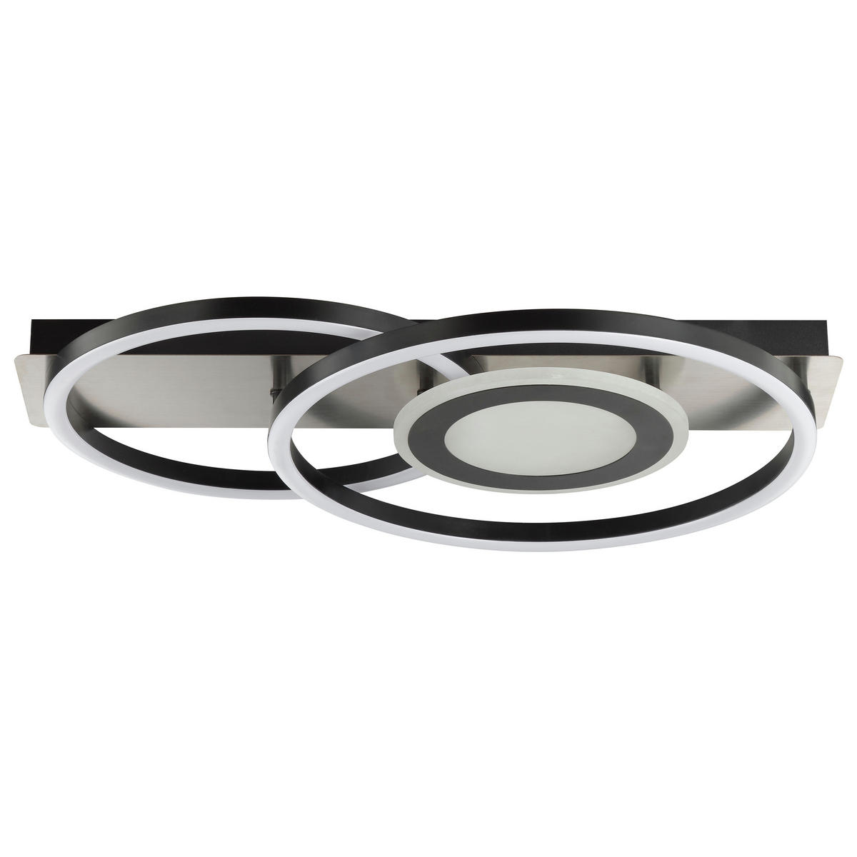 LED DECKENLEUCHTE Maureen Schwarz/Eisen 37/55/7,5 cm - Multicolor, Metall (37/55/7.5cm) - Brilliant