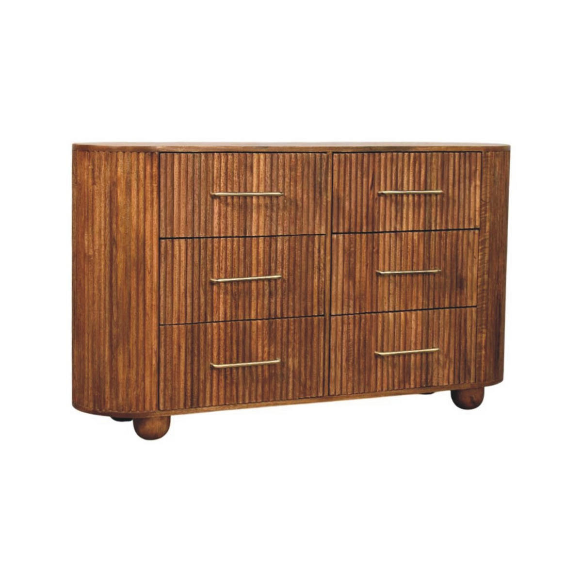 SIDEBOARD mit Amber-Eichen-Finish, Platz auf der Tischplatte, braun - Goldfarben/Braun, Holz/Metall (135/79/35cm) - Artisan Furniture