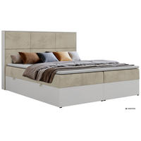 KONTINENTÁLNÍ POSTEL DELVIT 140/200 - Béžová Samet - Topper Visco - H3 - černá/béžová, textil/plast (140/200cm) - MKS
