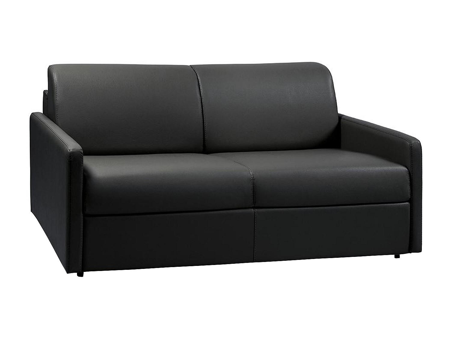 SCHLAFSOFA - 3 Personen - Kunstleder - Schwarz - Schwarz, Leder (170/97/223cm) - Vente-Unique