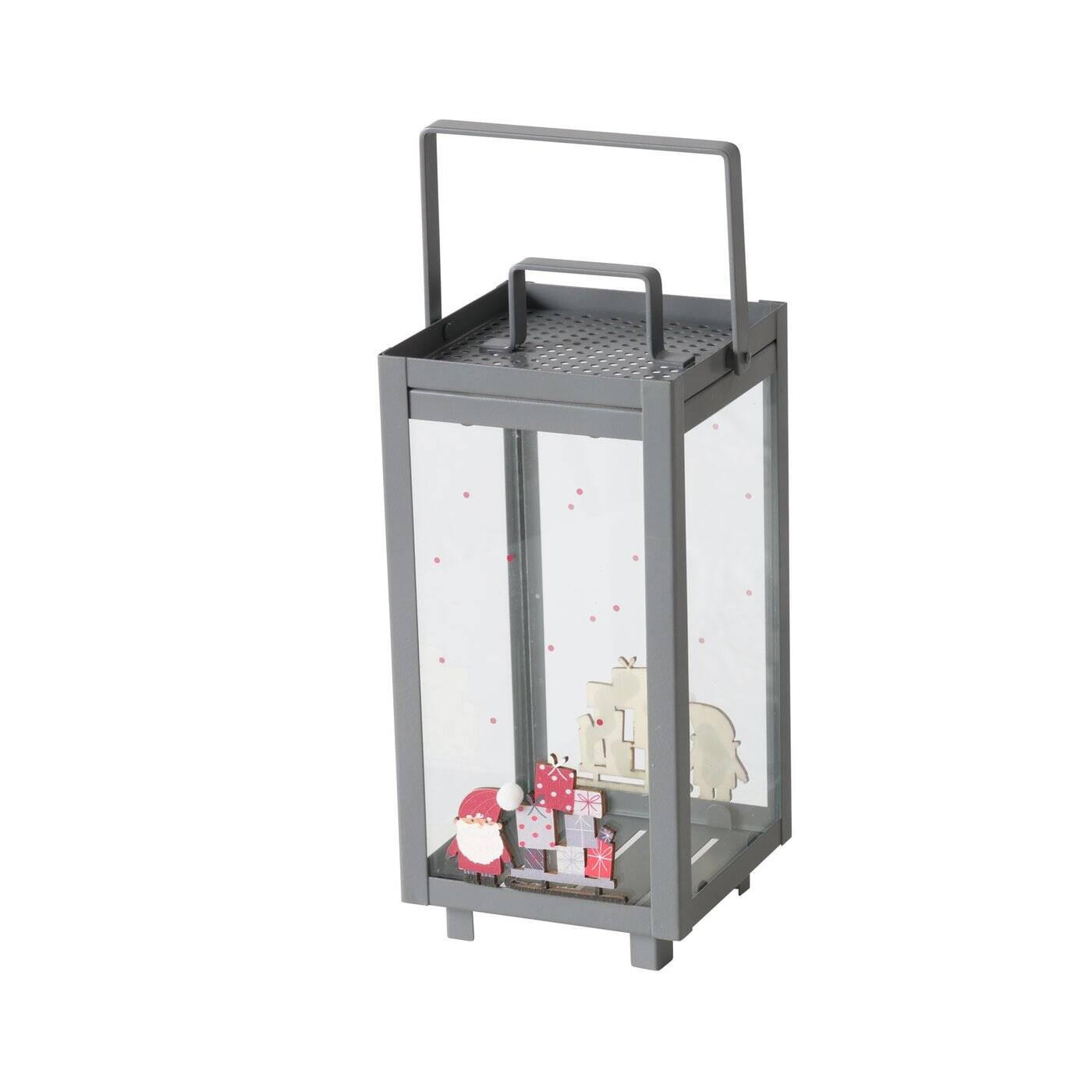 LATERNE Monti 23 cm - Grau, Metall (10.4/23/11.5cm) - Boltze Home