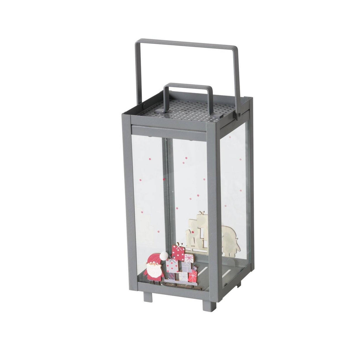 LATERNE Monti 23 cm - Grau, Metall (10.4/23/11.5cm) - Boltze Home