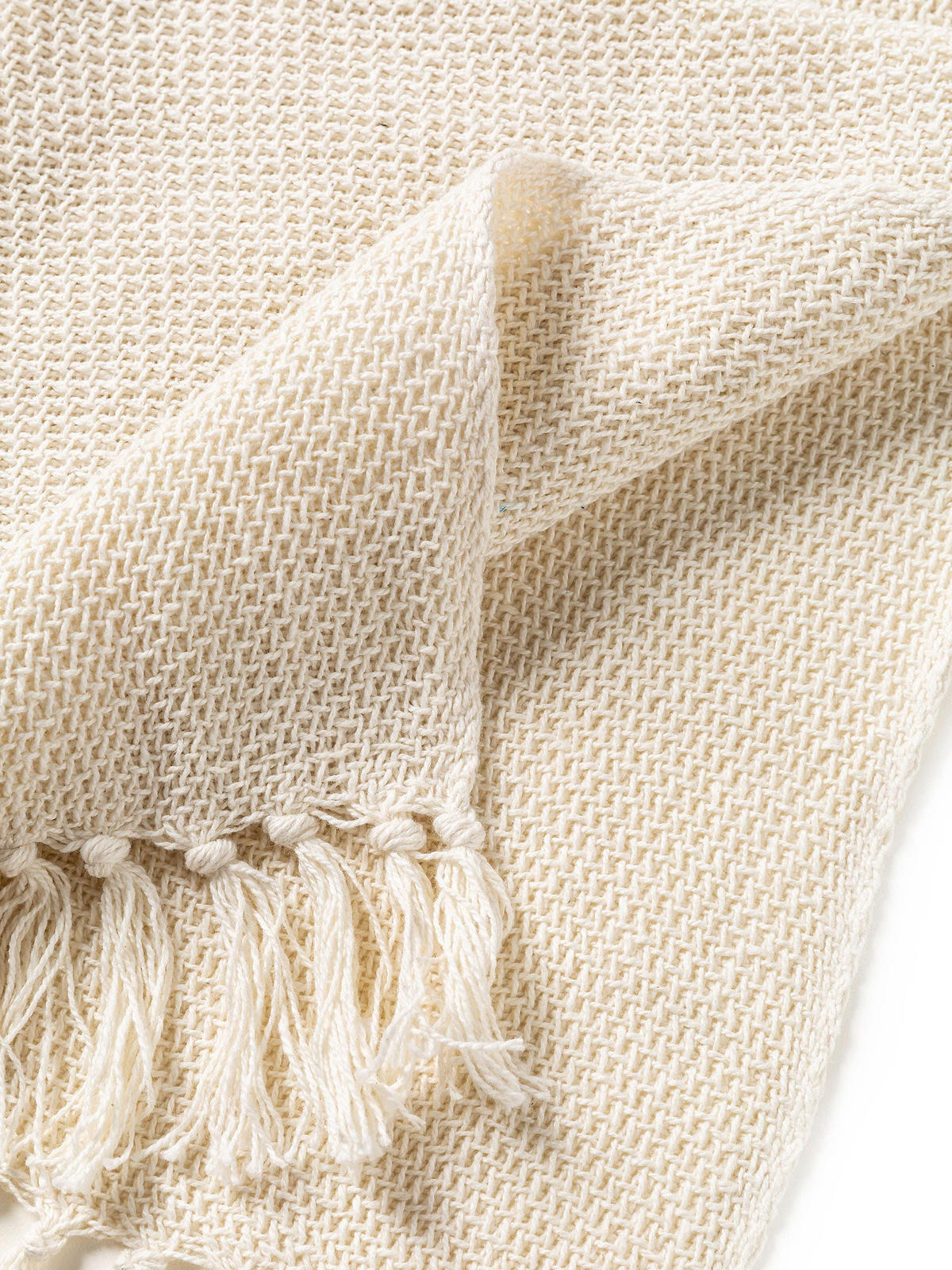 BAUMWOLLDECKE Ezra Ivory 125x150 cm - Creme, Textil (125/150cm) - benuta Nest