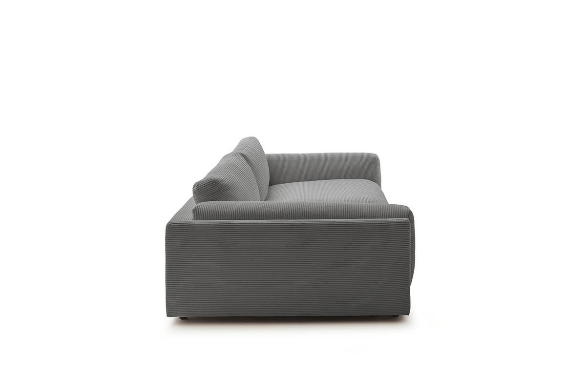 BIG SOFA RAINA Grau Cord - Schwarz/Grau, Kunststoff/Textil (294/85/150cm) - KAWOLA