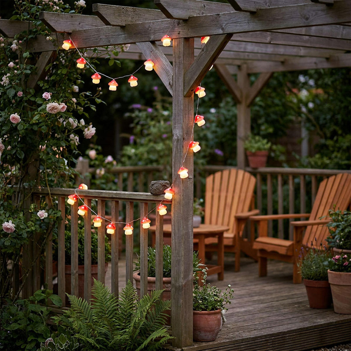 LED AUSSENLEUCHTE Solar Lichterkette Rot Weiß - Rot, Kunststoff (270/4/4cm)