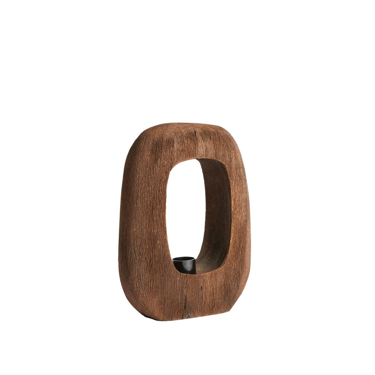 TISCHLAMPE Kelafo Braun 24/8/30 cm - Dunkelbraun, Holz (24/8/30cm) - Light & Living