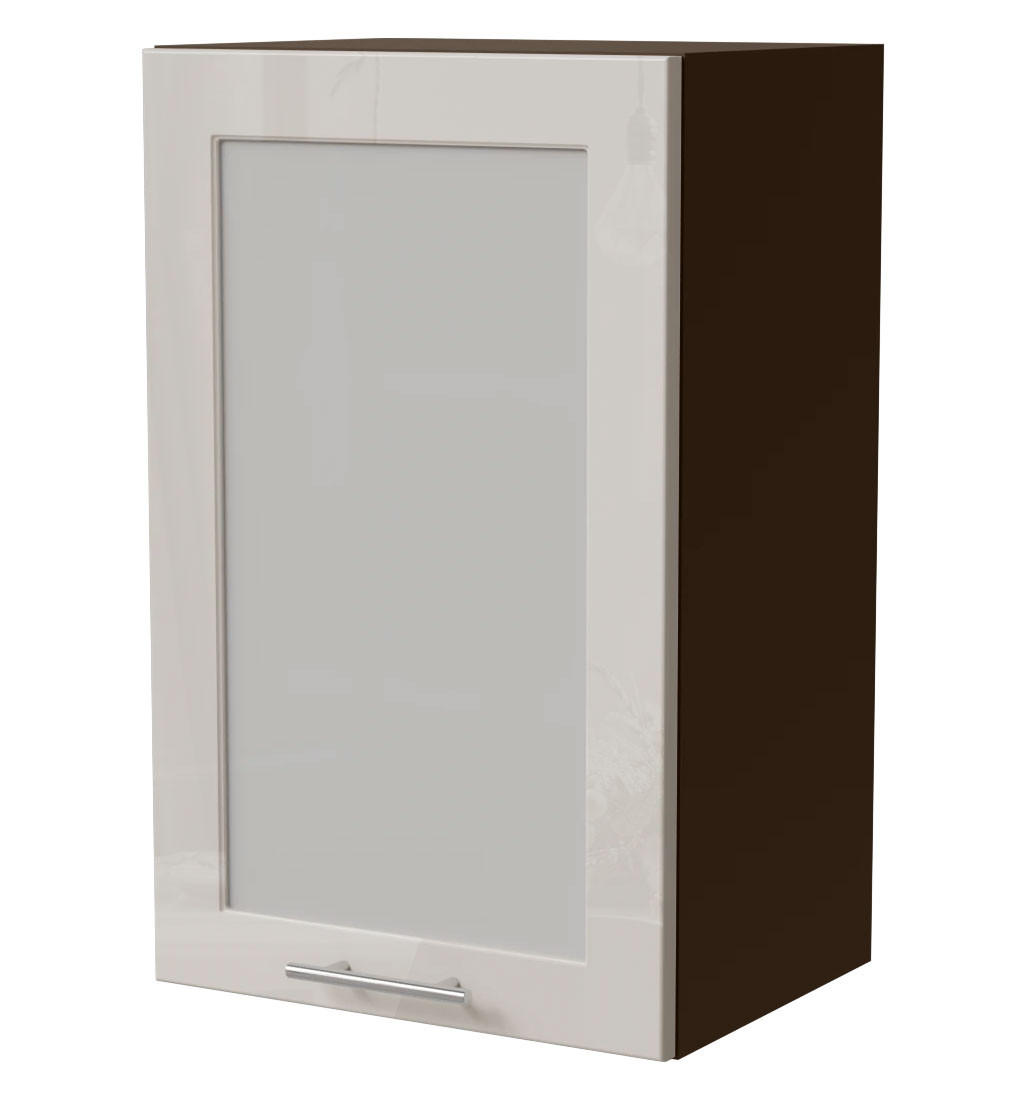 KÜCHENHÄNGESCHRANK Brerra W2S/45 Lava / RAL 9001 creme Hochglanz 45 / 32,5 / 72cm - Dunkelgrau/Creme, Holz/Holzwerkstoff (45/72/32.5cm) - Feldmann-Wohnen