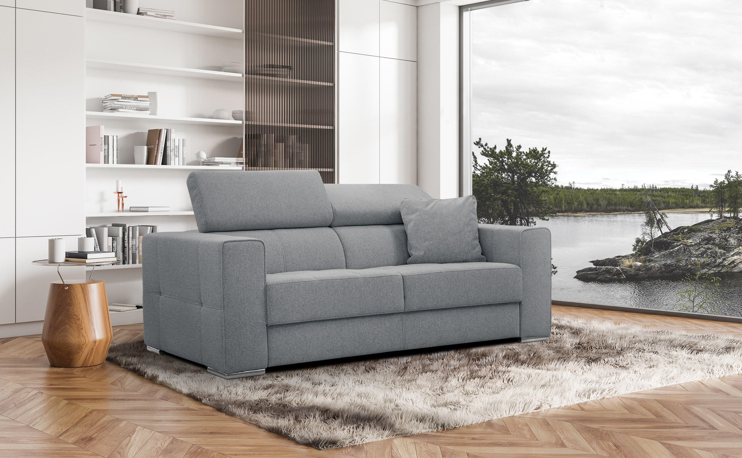 SOFA QUARTZ 3-Sitzer, grau - Grau, Holzwerkstoff/Textil (202/80/102cm) - Courtois Laville