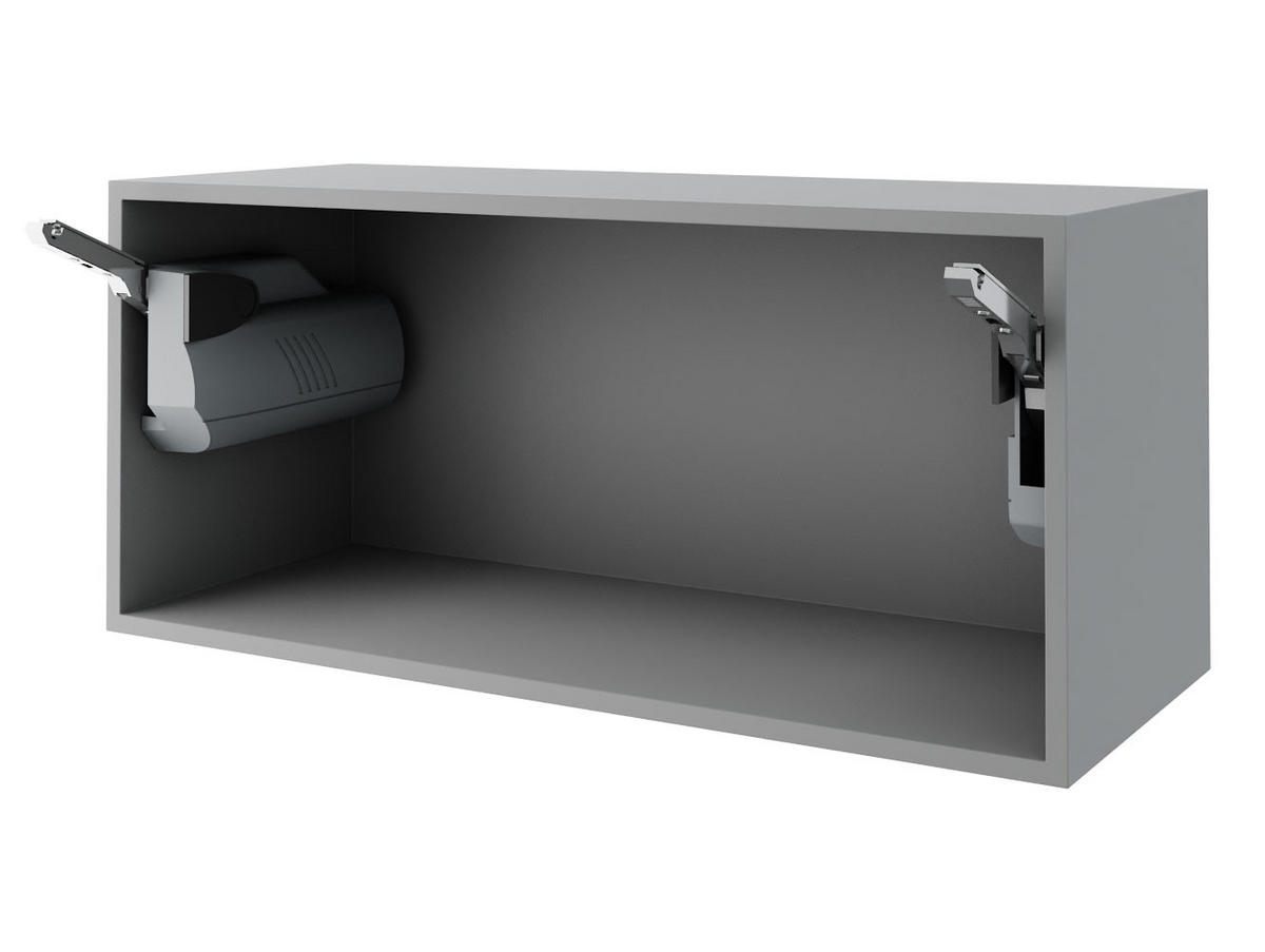 KLAPPHÄNGESCHRANK Quantum grau / vanille matt 90 / 32,5 / 36cm - Beige/Grau, Holz/Holzwerkstoff (90/36/32.5cm) - Feldmann-Wohnen