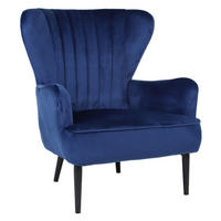 OHRENSESSEL Arthur Samt - Blau, Textil (76/89/78cm) - SVITA