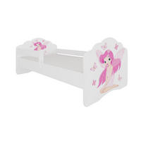 KINDERBETT Casimo weiß / Motiv Elfe 88 / 164 / 63cm - Pink/Weiß, Holz/Holzwerkstoff (80/160cm) - Feldmann-Wohnen
