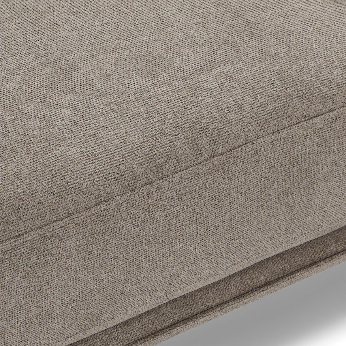 DREISITZER-SOFA Webstoff Beige - Beige/Schwarz, Textil/Metall (197/85/85cm) - Furnhouse