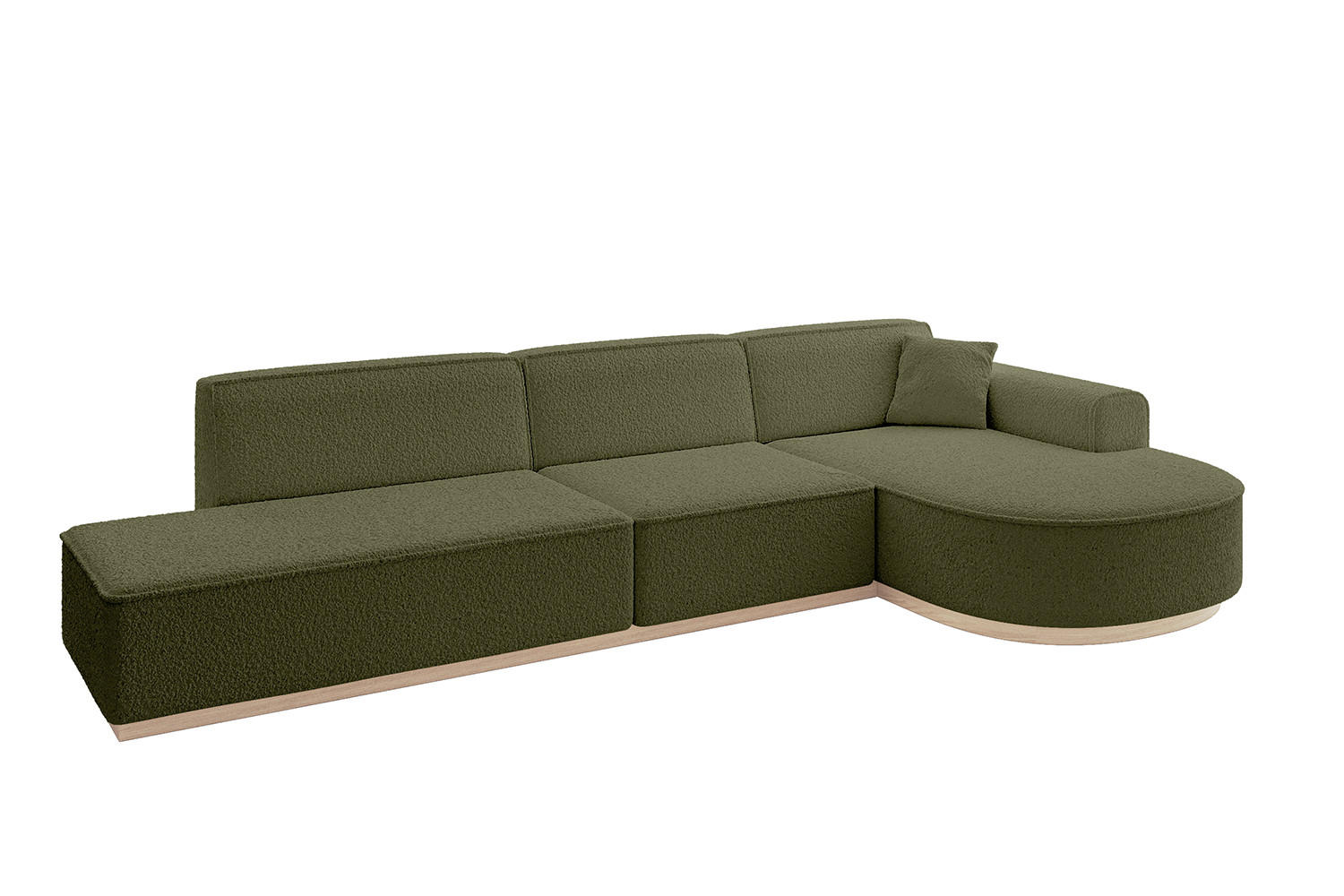 ECKSOFA Ottomane Rechts ARRIO-L2 - 328x171x83 cm Grün - Grün, Holzwerkstoff/Textil (328/171cm) - ALTDECOR
