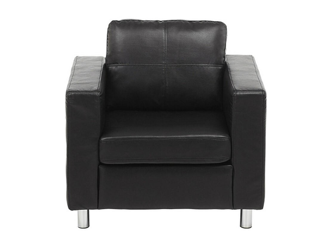 SESSEL mit gerader Rückenlehne - 1 Person - kunstleder - schwarz Ackley - Schwarz, Leder (86/77/75cm) - Vente-Unique