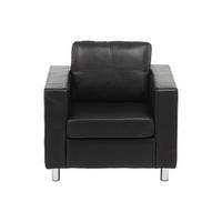 SESSEL mit gerader Rückenlehne - 1 Person - kunstleder - schwarz Ackley - Schwarz, Leder (86/77/75cm) - Vente-Unique