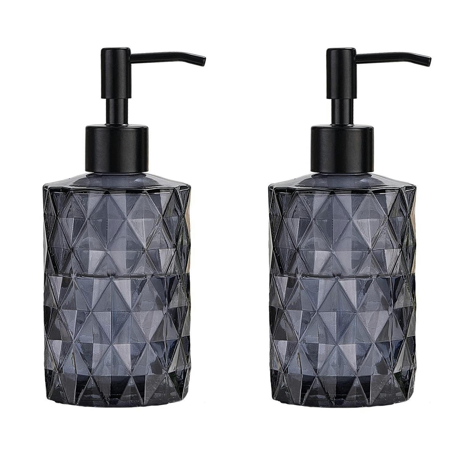 SEIFENSPENDER 2er-Set Glas Schwarz 340 ml - Schwarz, Glas (7.4/12.7/17cm)