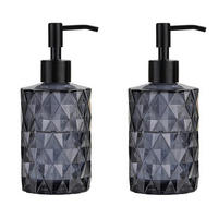 SEIFENSPENDER 2er-Set Glas Schwarz 340 ml - Schwarz, Glas (7.4/12.7/17cm)