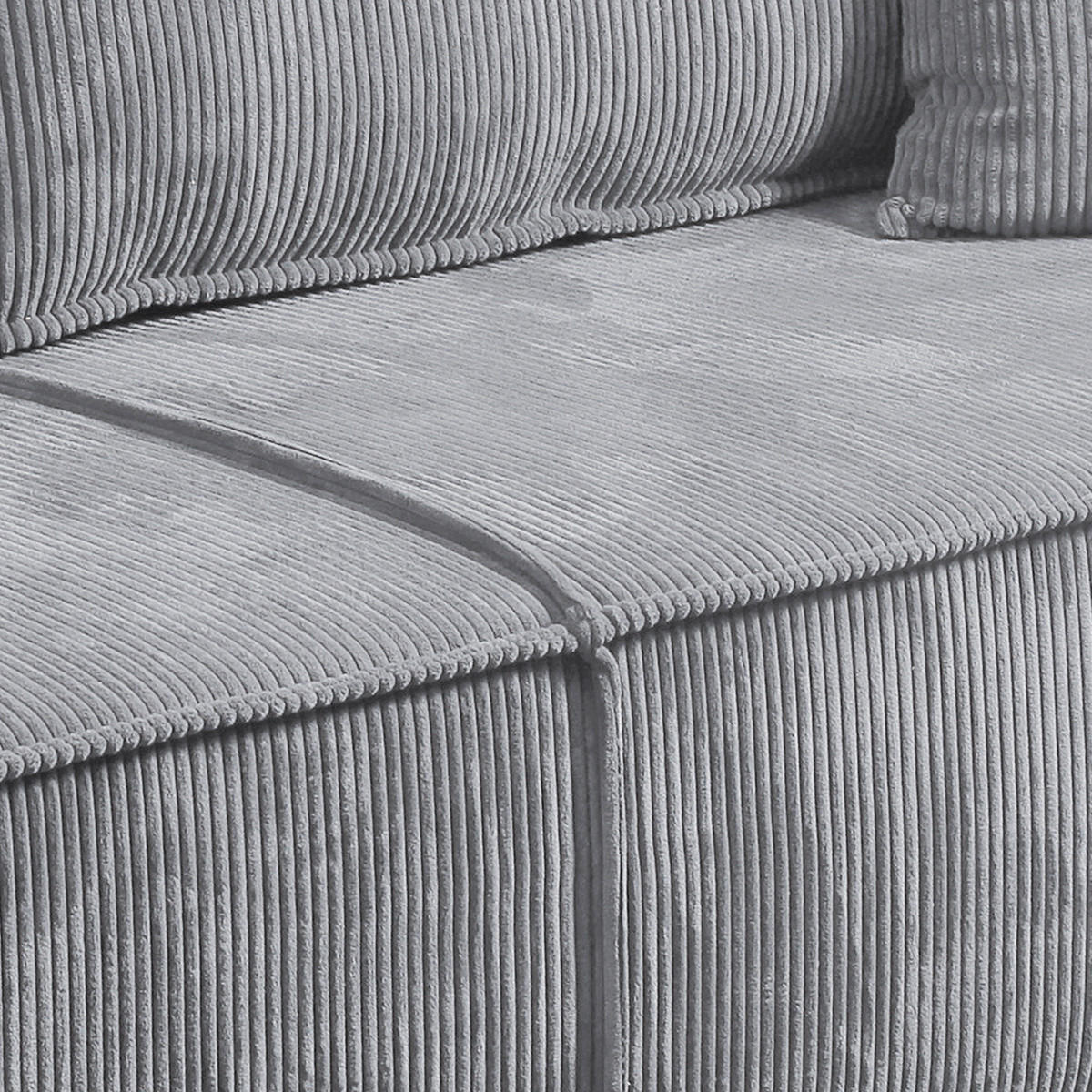 SOFA Isaac 4 Sitzplätze Hellgrau - Grau, Holzwerkstoff (255/85/105cm) - Petits-meubles