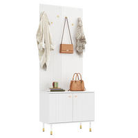 GARDEROBE Schrank Schuhschrank Haken Metallfüße Modern - Weiß, Holzwerkstoff (70/180/35cm) - FLIEKS