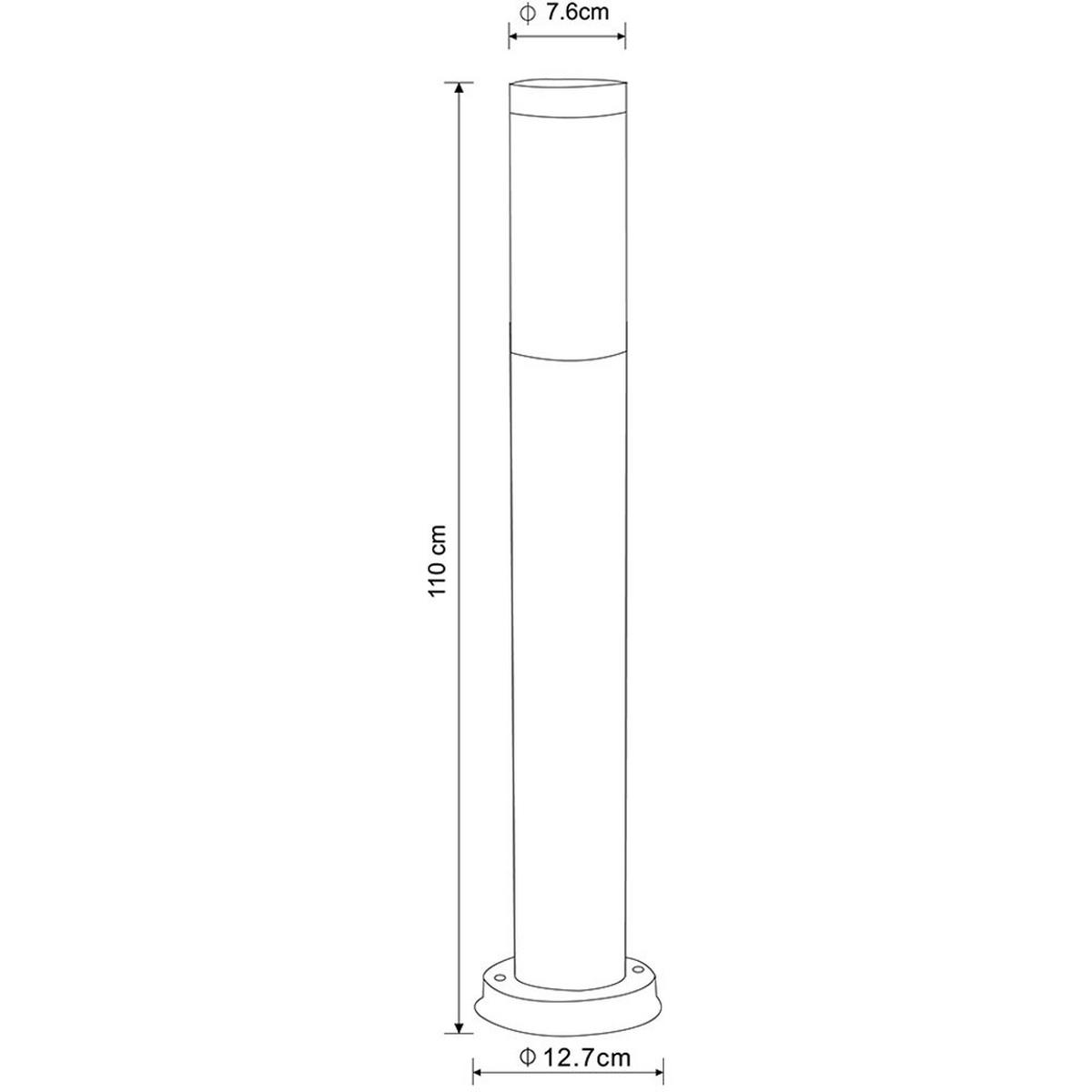 LED STEHLEUCHTE Edelstahl Braun Holzoptik - Braun, Metall (12.7/12.7/110cm) - Globo Lighting