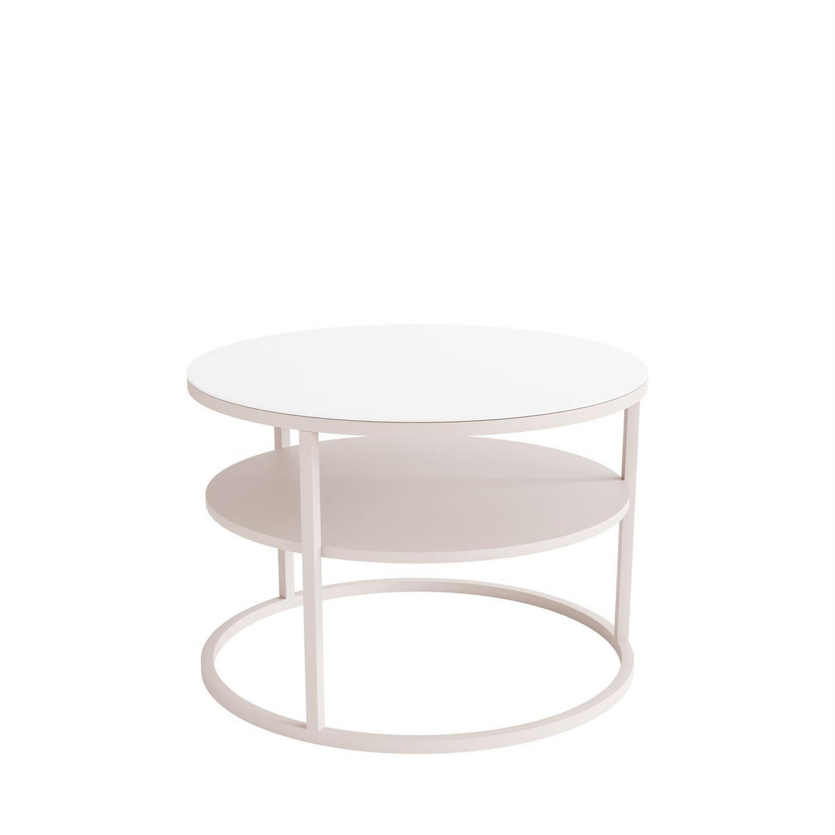 COUCHTISCH CIRI GLASS KASCHMIR mit Ablage Platte aus weißem Glas - Weiß, Glas (70/70/47cm) - Lookway