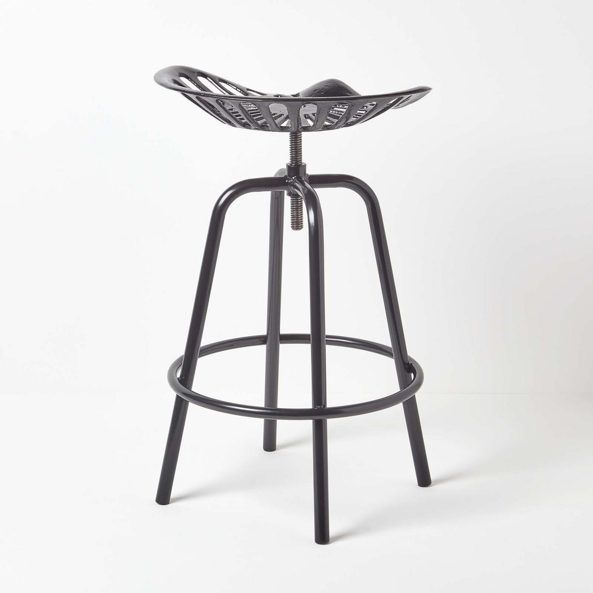 BARHOCKER Traktorsitz, Metall im Vintage-Look, höhenverstellbar - Schwarz, Metall (47/74/50cm) - Homescapes