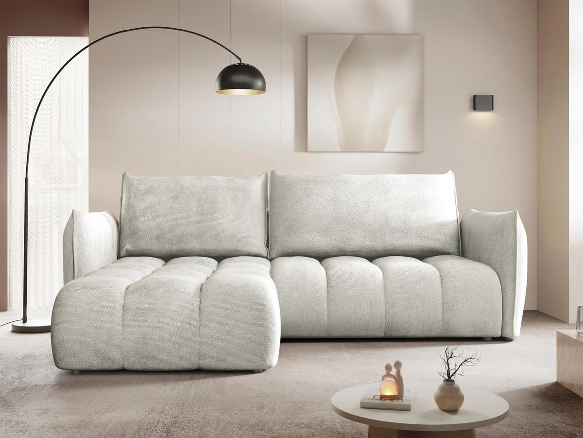 ECKSOFA Marsala, Seite: Links - Beige/Schwarz, Holz/Kunststoff (245/167cm) - MIRJAN24