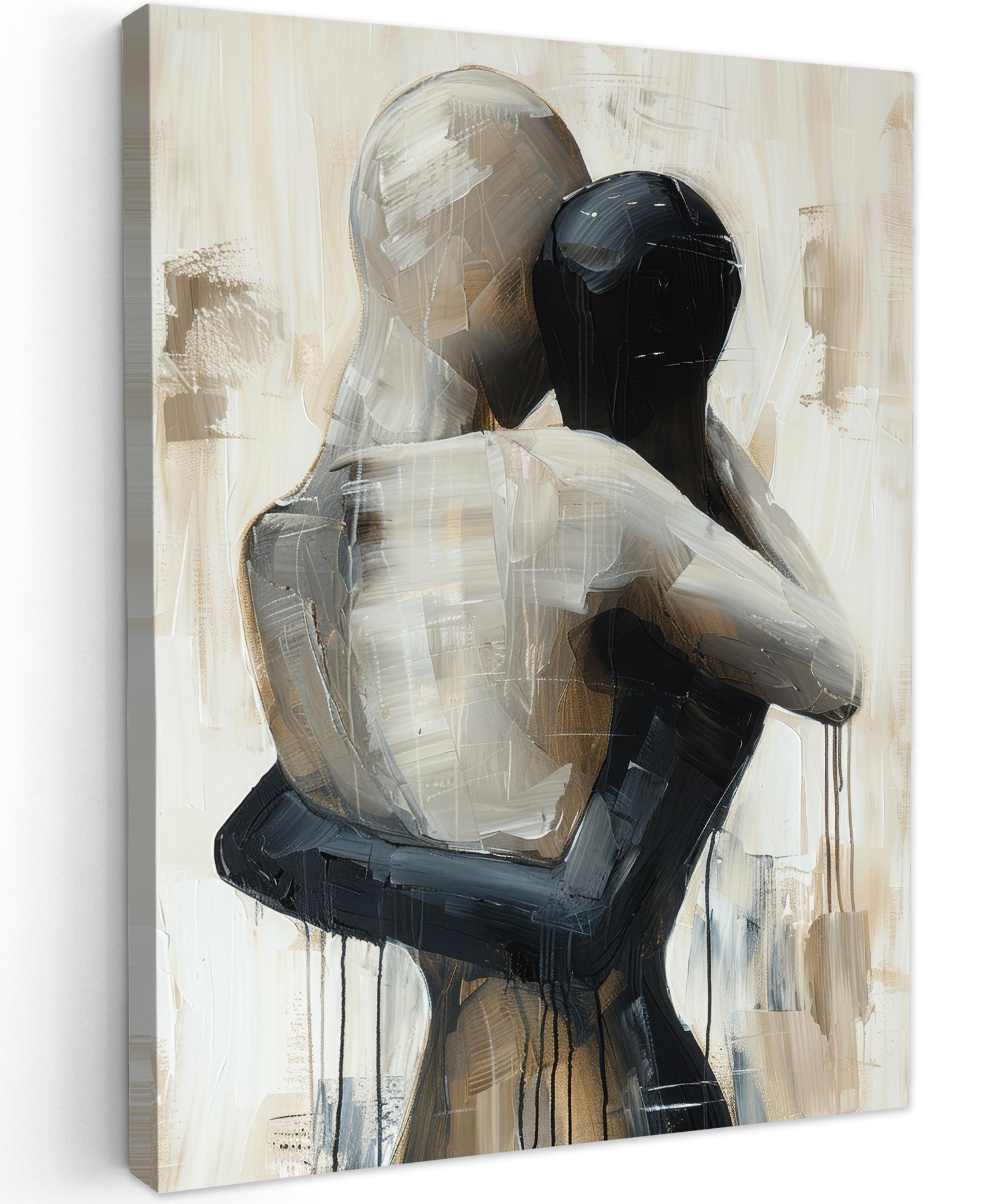MuchoWow OBRAZ NA PLÁTNĚ Abstraktní - Láska - Černobílé - Moderní 30x40 cm