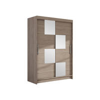 KLEIDERSCHRANK Miami III - Silberfarben/Trüffeleichefarben, Holzwerkstoff/Kunststoff (120/200/58cm) - MIRJAN24