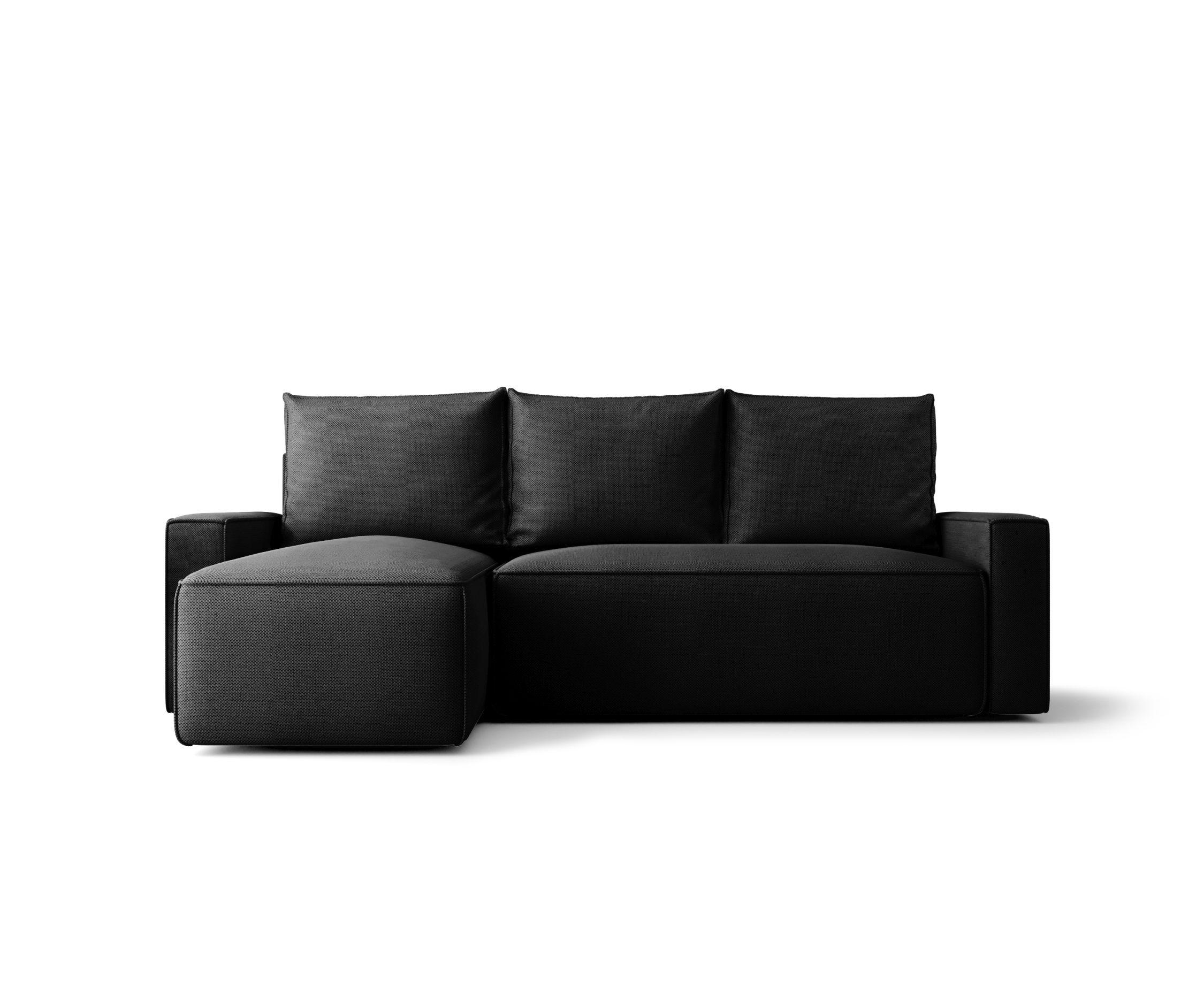 ECKSOFA mit Schlaffunktion SAVIO Curio 99 Links - Schwarz, Textil (232/140cm) - Bedante
