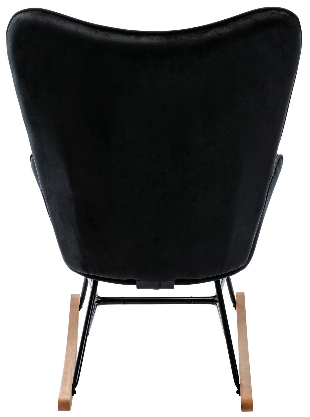 SCHAUKELSTUHL Sanna Samt, Gestell Buchenholz natur / Metall Schwarz Schwarz - Schwarz/Naturfarben, Holz/Textil (71/98/88cm) - TPFLiving
