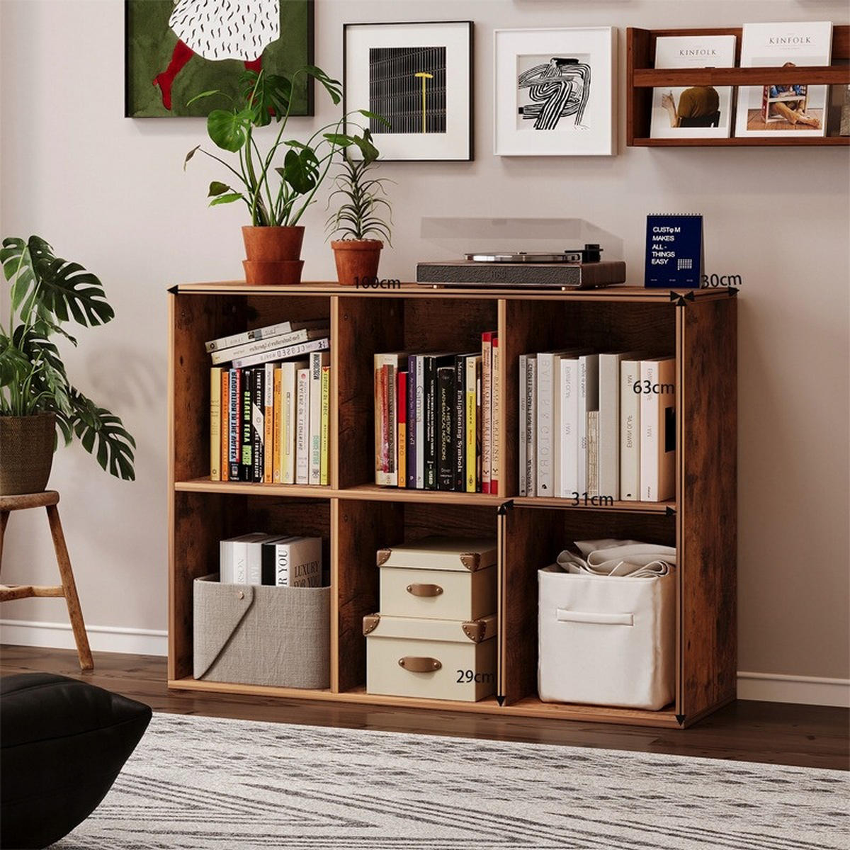 BÜCHERREGAL, braun, 30/100/63 cm - Braun, Holzwerkstoff (100/63/30cm)