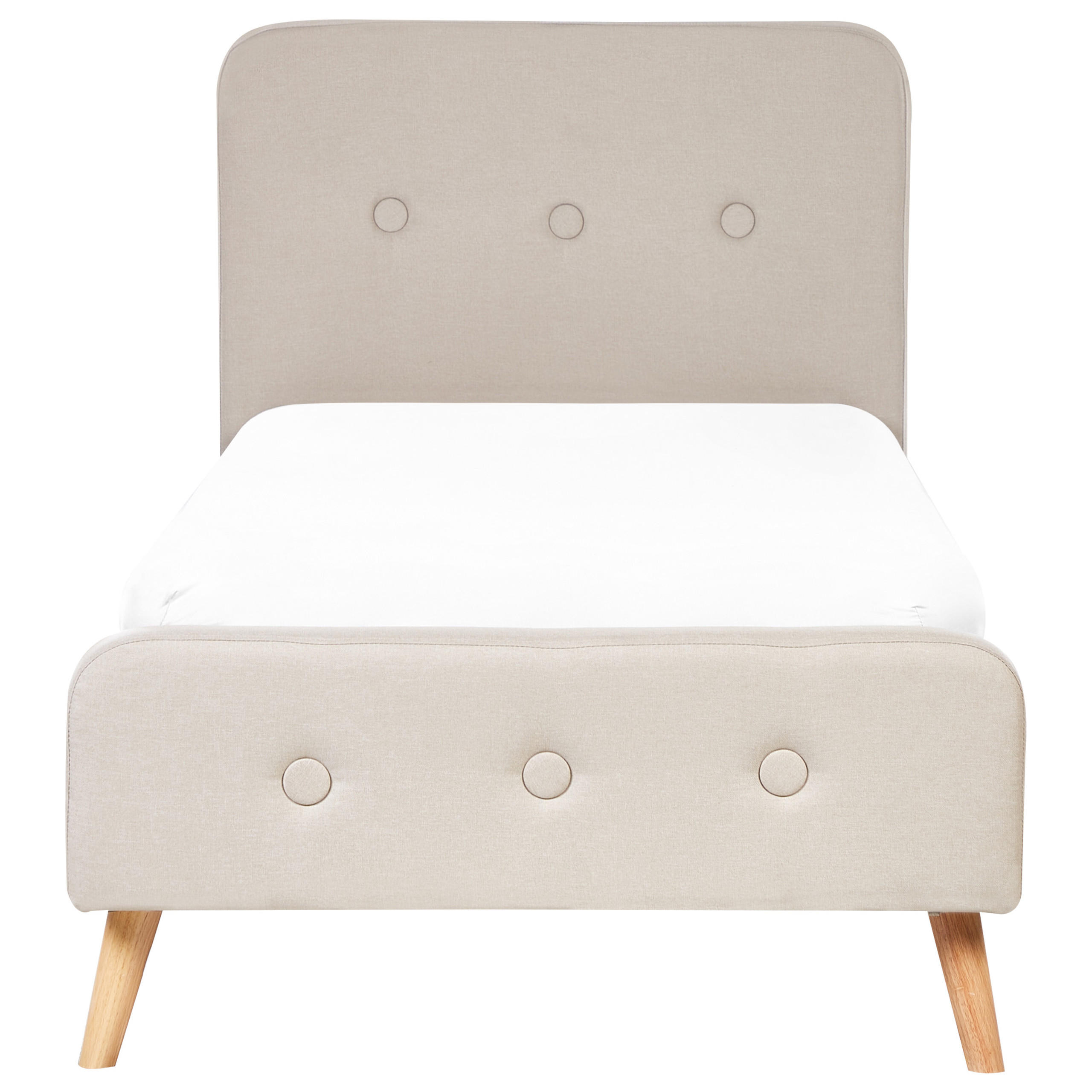 POLSTERBETT 90x200 cm Beige Rennes - Beige, Textil (90/200cm) - Beliani