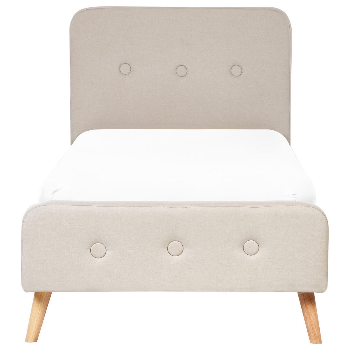POLSTERBETT 90x200 cm Beige Rennes - Beige, Textil (90/200cm) - Beliani