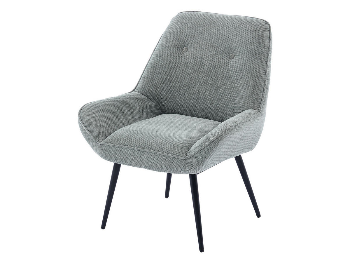SESSEL Zorto Muz 809B mit Fußbank - Schwarz/Grau, Holz/Textil (73/89/73cm) - MIRJAN24