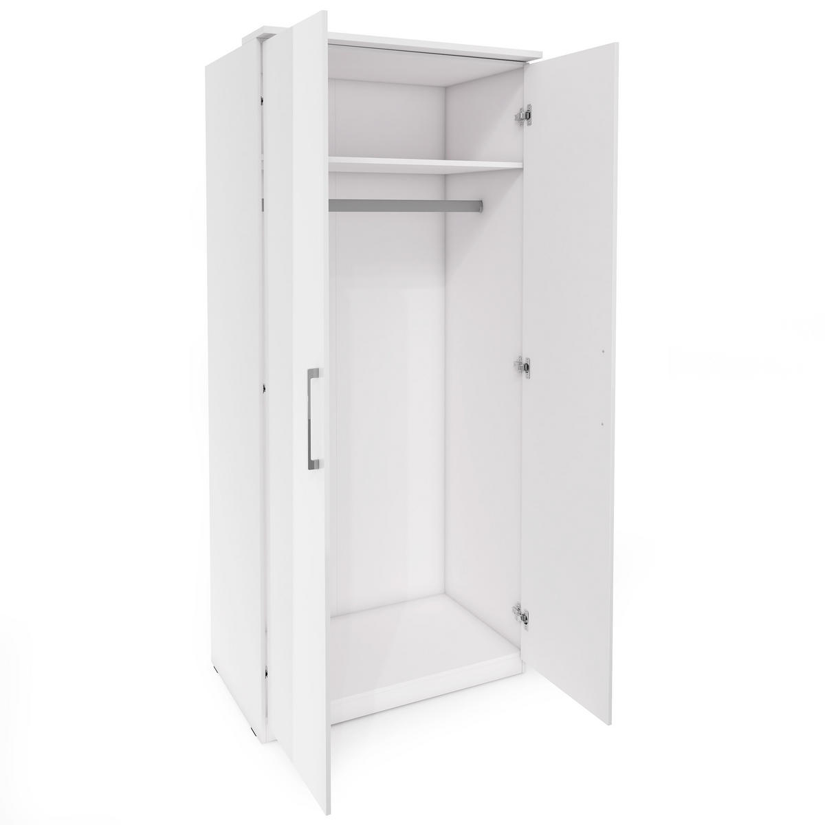 DREHTÜRENSCHRANK OTTIMA 90/217/63 cm 2-türig Weiß - Weiß, Holzwerkstoff (90/217/63cm) - MASSENO