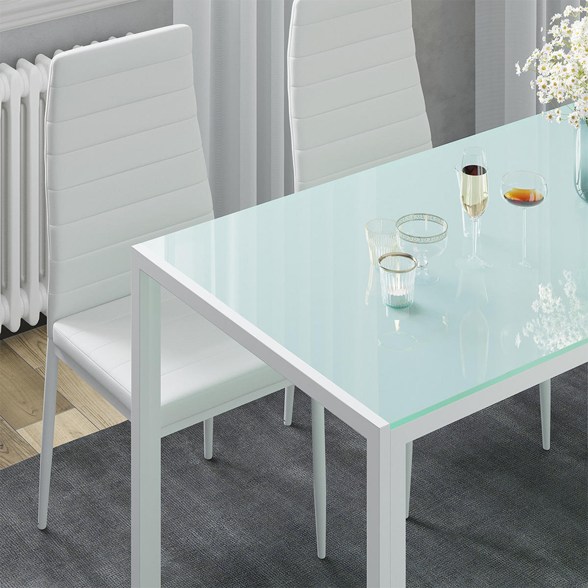 ESSZIMMERSTUHL Grand Weiß 42.5 x 48 cm 4er Set - Weiß, Kunststoff (42.5/96/48cm) - Vicco