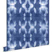 TAPETE Tie-Dye Shibori Muster 53 cm x 10.05 m - Blau, Papier (53/1000cm) - ESTAhome