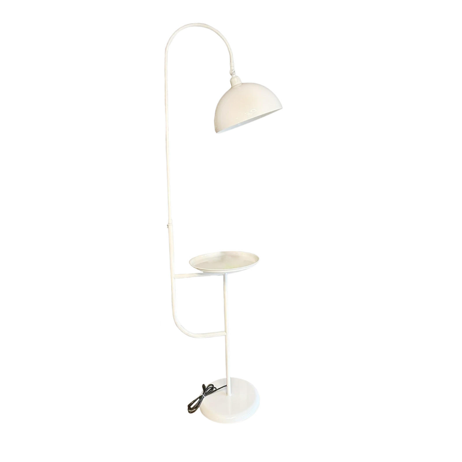 STEHLAMPE Gorkiede aus Metall mit Dimmer und Ablage - Weiß, Metall (37/37/170cm) - Bamyum