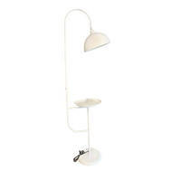 STEHLAMPE Gorkiede aus Metall mit Dimmer und Ablage - Weiß, Metall (37/37/170cm) - Bamyum