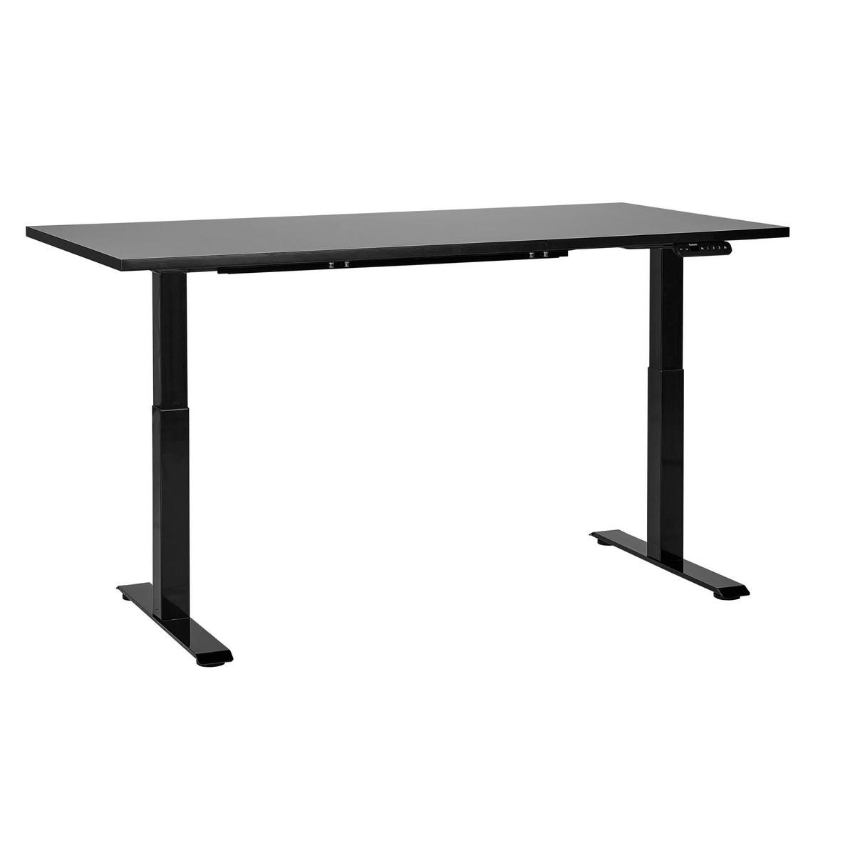 HÖHENVERSTELLBARER SCHREIBTISCH Elektrisch 160/72 cm Schwarz Destin III - Schwarz, Holzwerkstoff (72/160/63cm) - Beliani