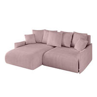 ECKSOFA mit Schlaffunktion und Bettkasten ONESK-L -v1 208x165x40 Rosa Cord - Rosa, Holzwerkstoff/Kunststoff (208/165cm) - ALTDECOR