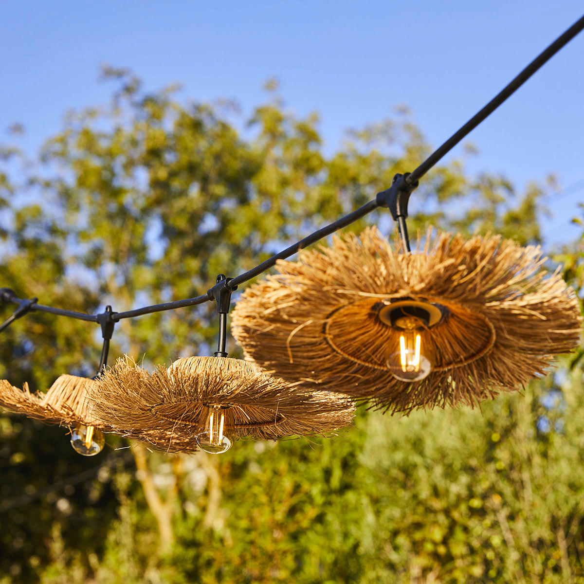 LICHTERKETTE TAHITI beige - Beige, Naturmaterialien (600cm) - Lumisky