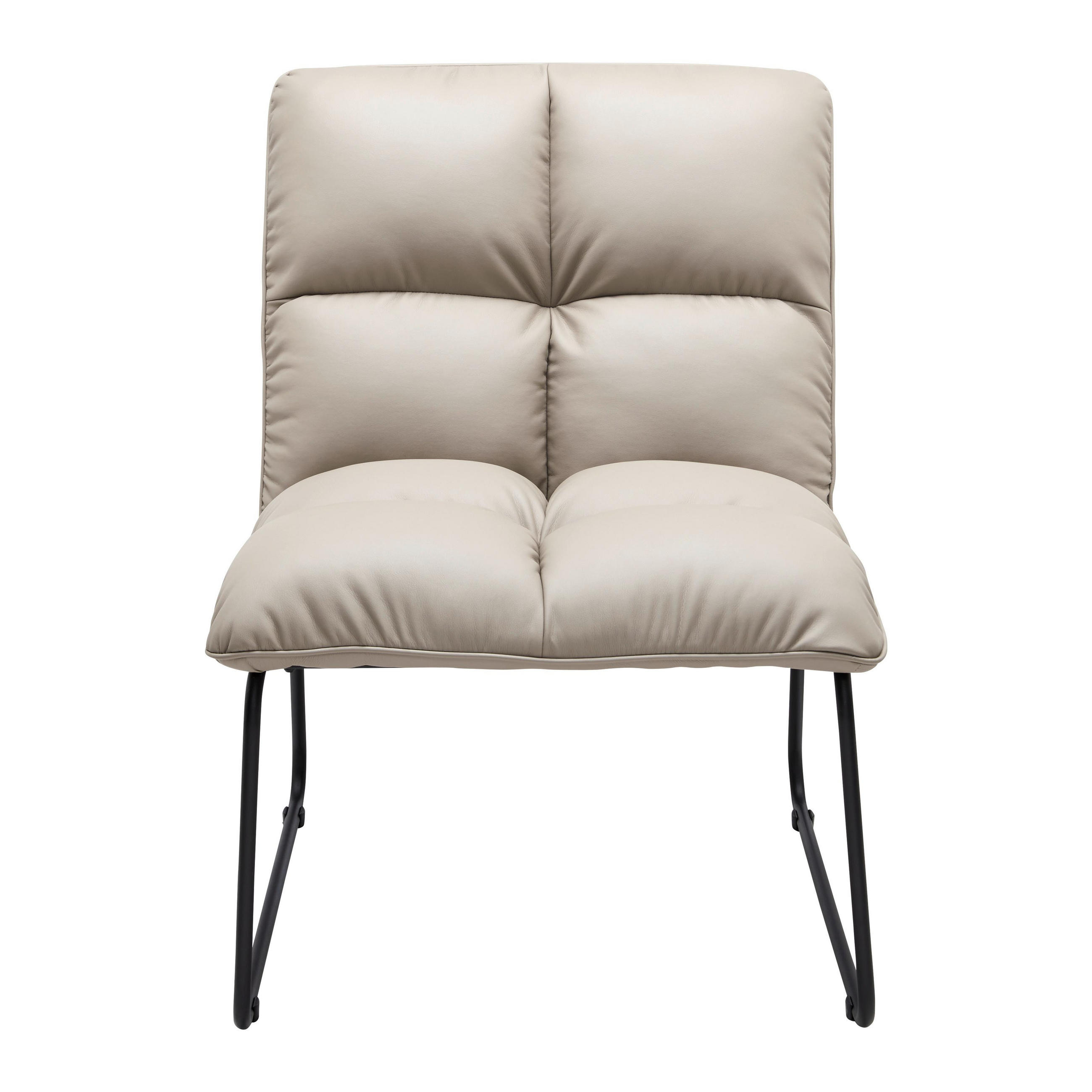 SESSEL Eleina Taupe Lederlook - Taupe, Metall (82/71/70cm)