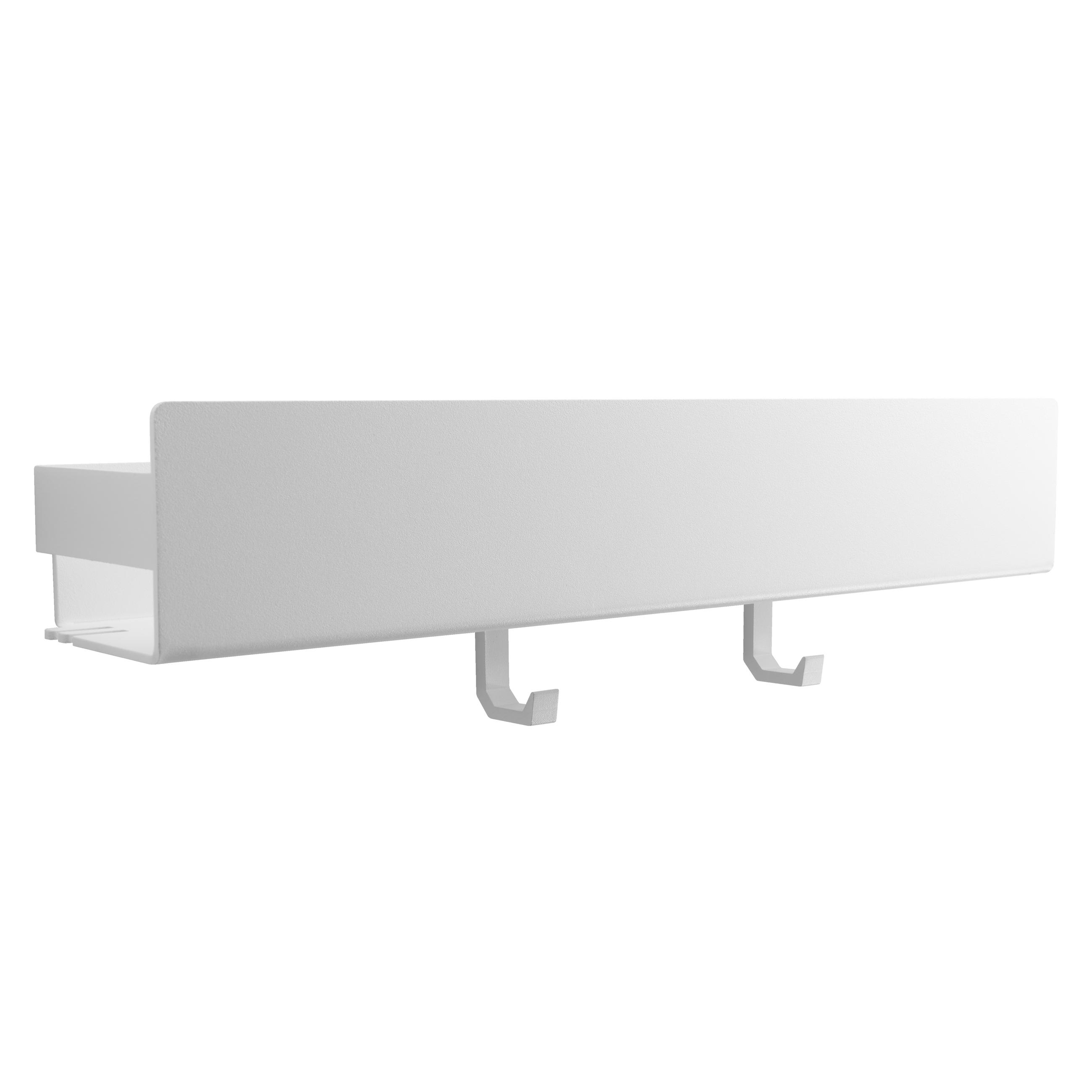 DUSCHABLAGE OHNE BOHREN Matt Weiß 42 cm - Weiß, Metall (42/8/9cm) - Designfabrik Hamburg