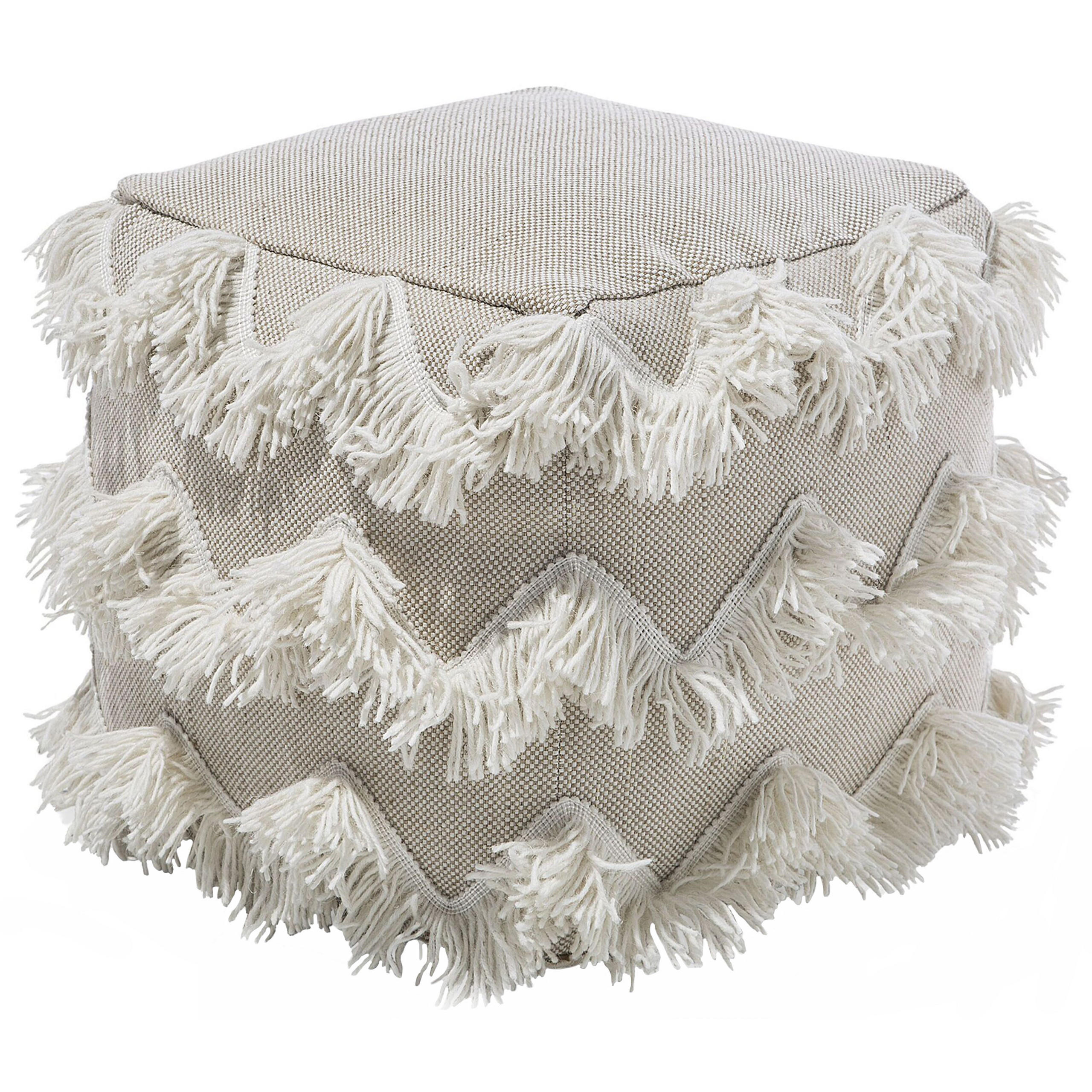 POUF Nashik 44/45/44 cm - Beige, Textil (45/44/44cm) - Beliani