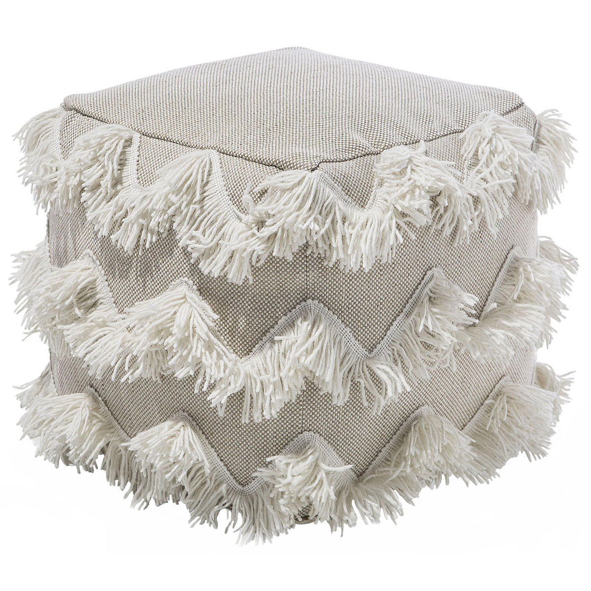 POUF Nashik 44/45/44 cm - Beige, Textil (45/44/44cm) - Beliani