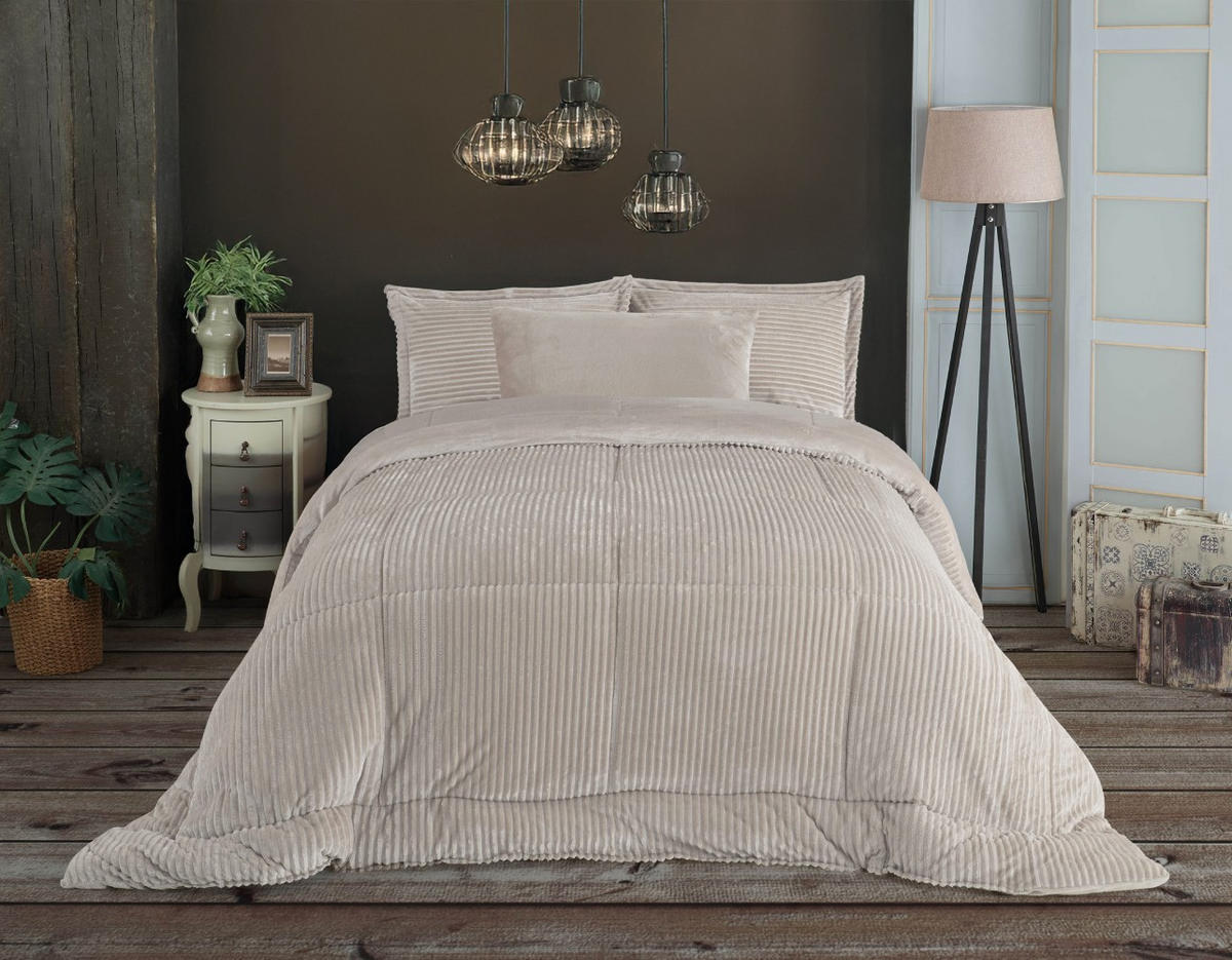 TAGESDECKE Set 240/260 cm 4-teilig VESPA #01 - Beige, Textil (240/260cm) - ROLFNERS