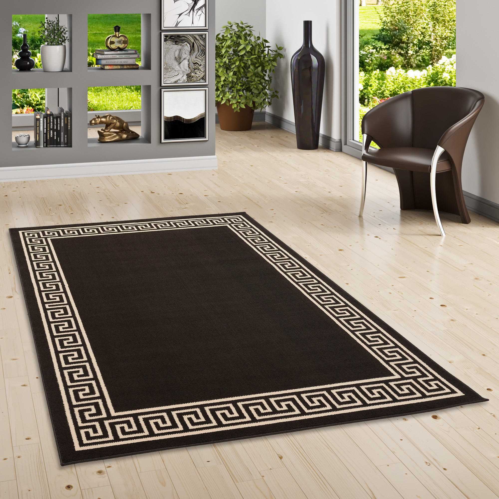 TEPPICH TRENDLINE RÖMISCH BORDÜRE - Braun, Textil (140/200cm) - Pergamon
