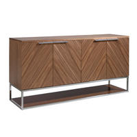SIDEBOARD Walnuss Stahl 160/46/80 cm - Edelstahlfarben/Walnussfarben, Holz (160/80/46cm) - ANGEL CERDA
